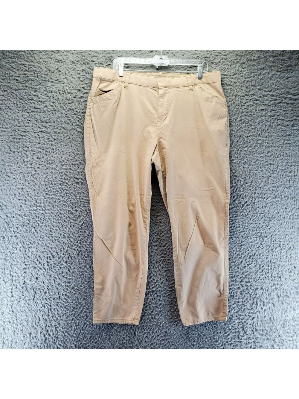 Terra & Sky Pants Womens Size 14W Tan Stretch Ankle Lightweight Chino